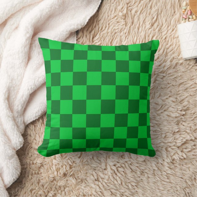 Coussin Motif à carreaux bicolore vert (Couverture)
