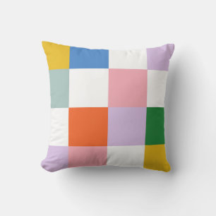 Coussin Motif à carreaux coloré moderne et mignon du milie