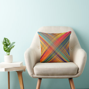 Coussin Motif à carreaux kriss kross coloré