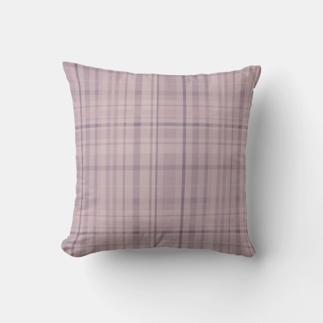 Coussin Motif à carreaux Mauve Violet Rose (Recto)