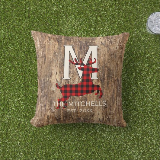 Coussin Motif à carreaux personnalisé Buffalo Lumberjack P (Herbe)