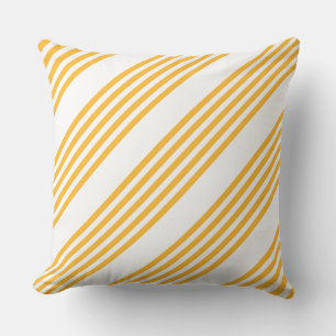 Coussin Motif à cinq bandes jaune et blanc ensoleillé