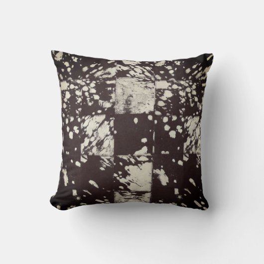 Coussin Motif à cliquet blanc et tan blanc Imprimer (Recto)