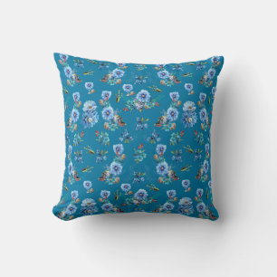 Coussin Motif à coulisse bleu aquarelle de maïs