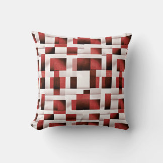 Coussin Motif À damiers artistique rouge | Motif géométriq