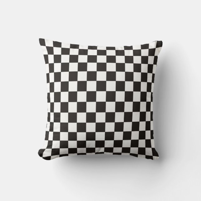 Coussin Motif À damiers noir et blanc (Recto)