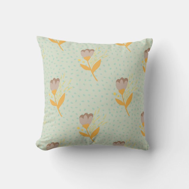 Coussin Motif à doodle fleur folk sans soudure. Main d (Recto)