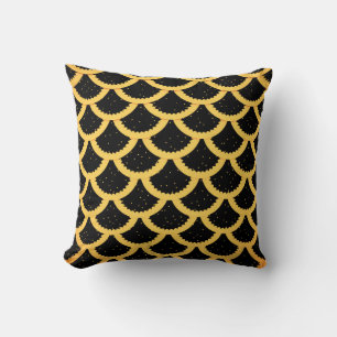 Coussin Motif à écailles de poisson d'or