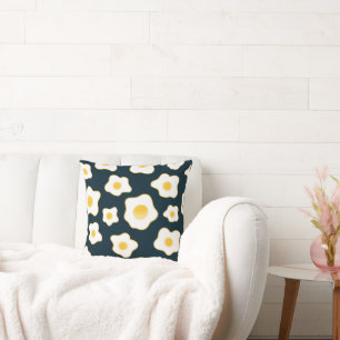 Coussin Motif à fleurs aux oeufs frits mignons