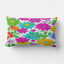 Coussin Motif à fleurs colorées