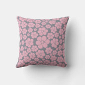 Coussin Motif à fleurs en gris et rose (Verso)