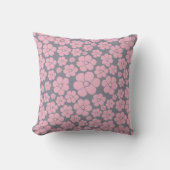 Coussin Motif à fleurs en gris et rose (Recto)