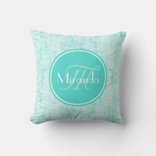 Coussin Motif à la mode de craquement de menthe d'Aqua