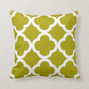 Coussin Motif à la mode de trèfle en vert Chartreuse