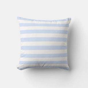 Coussin Motif à lignes pastel blanc et bleu bébé