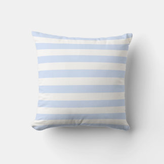 Coussin Motif à lignes pastel blanc et bleu bébé