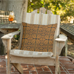Coussin Motif à lignes symétriques d'art de nouille au fro