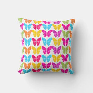 Coussin Motif à papillon arc-en-ciel mignon