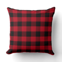 Motif à plaid de Buffalo noir et rouge