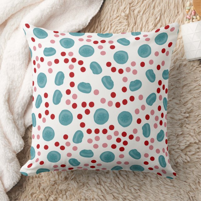 Coussin Motif à points bleus et rouges (Couverture)