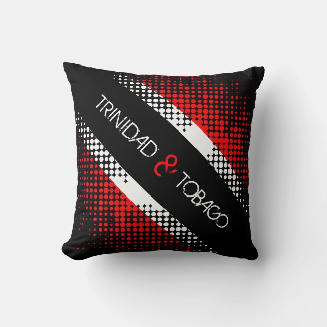Coussin Motif à points de Trinité-et-Tobago avec texte (Recto)
