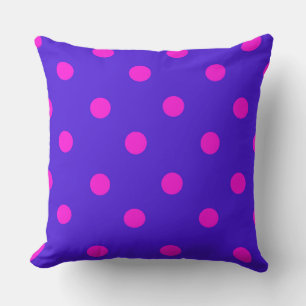 Coussin Motif à points Polka rose et violet élégant