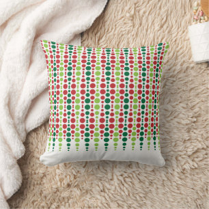 Coussin Motif à points rouges et verts
