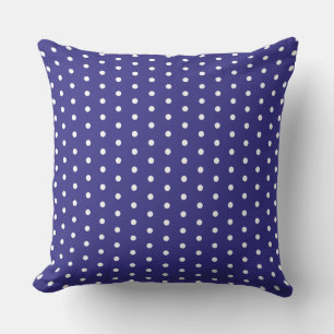 Coussin Motif à pois bleu et blanc