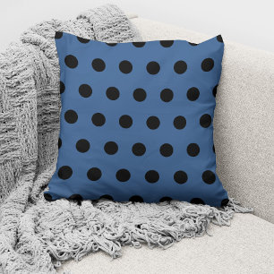 Coussin Motif à pois bleu noir moderne