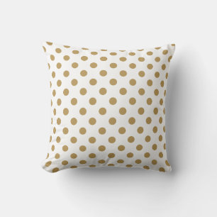 Coussin Motif à pois bruns sur fond blanc