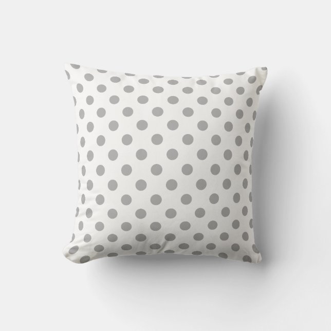 Coussin Motif à pois gris sur fond blanc (Recto)