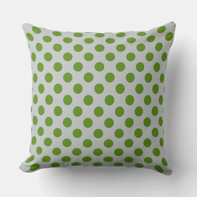 Coussin Motif à pois vert gris (Recto)