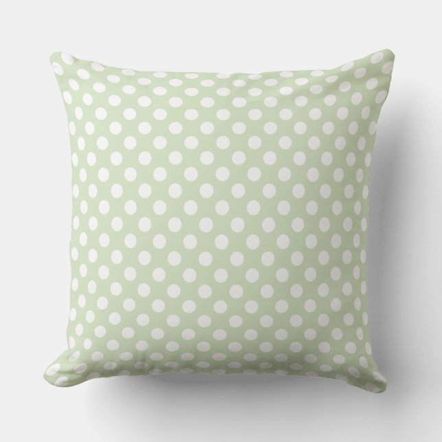 Coussin Motif à pois vert menthe doux et léger (Recto)