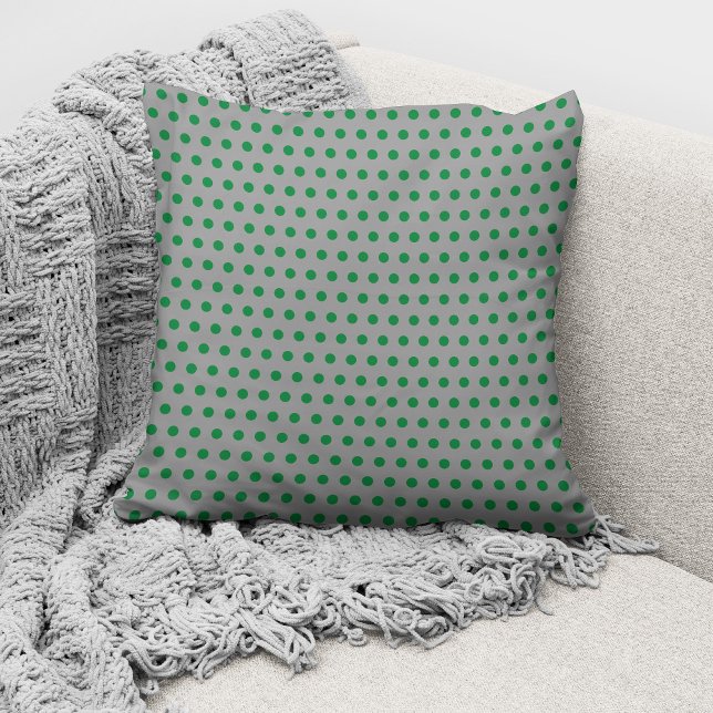 Coussin Motif à pois verts gris modernes (Créateur téléchargé)