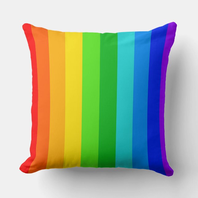 Coussin Motif à rayures arc-en-ciel #2 (Recto)