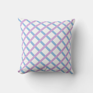 Coussin Motif à rayures diamantées à carreaux bleu violet