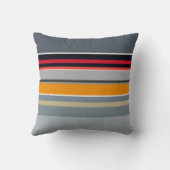 Coussin Motif à rayures multicolores bleu jaune rouge (Verso)