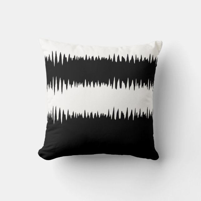 Coussin Motif à rayures noir et blanc cool (Recto)