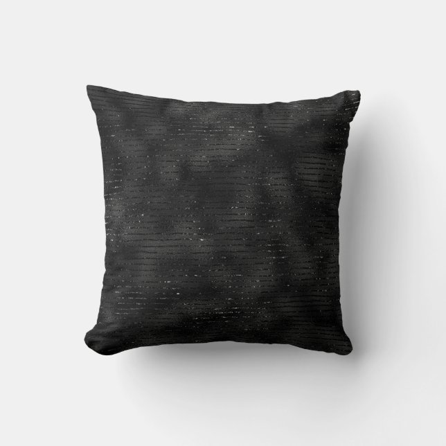 Coussin Motif à rayures noir et parties scintillant (Recto)