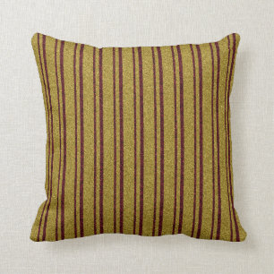 Coussin Motif à rayures or et rouge