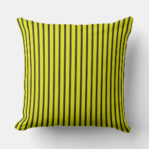 Coussin Motif à rayures verticales jaunes