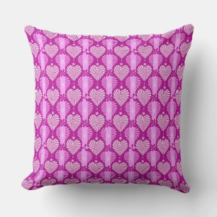 Coussin Motif à rayures verticales rose Crimson avec coeur