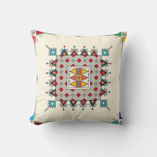 Coussin Motif à répétition géométrique décoratif inspiré d