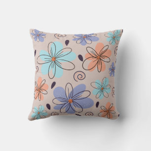 Coussin Motif à ressort fleuri du jardin de pêche