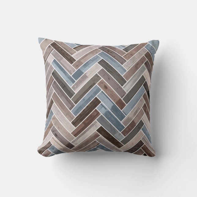 Coussin Motif à squelette en gris Brown bleu (Recto)