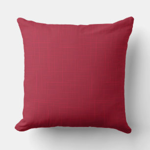 Coussin motif à texture solide rouge avec traits