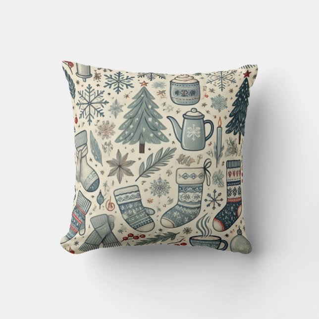 Coussin Motif à thème hivernal (Recto)