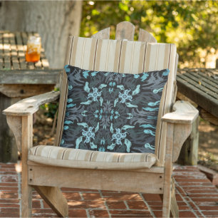 Coussin Motif à tourbillons répétés aquatiques abstraits o