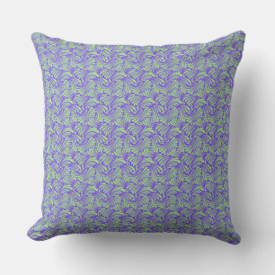 Coussin Motif à vague bleu et menthe moderne