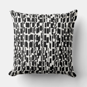 Coussin Motif Abstrait 090615 - Noir sur blanc